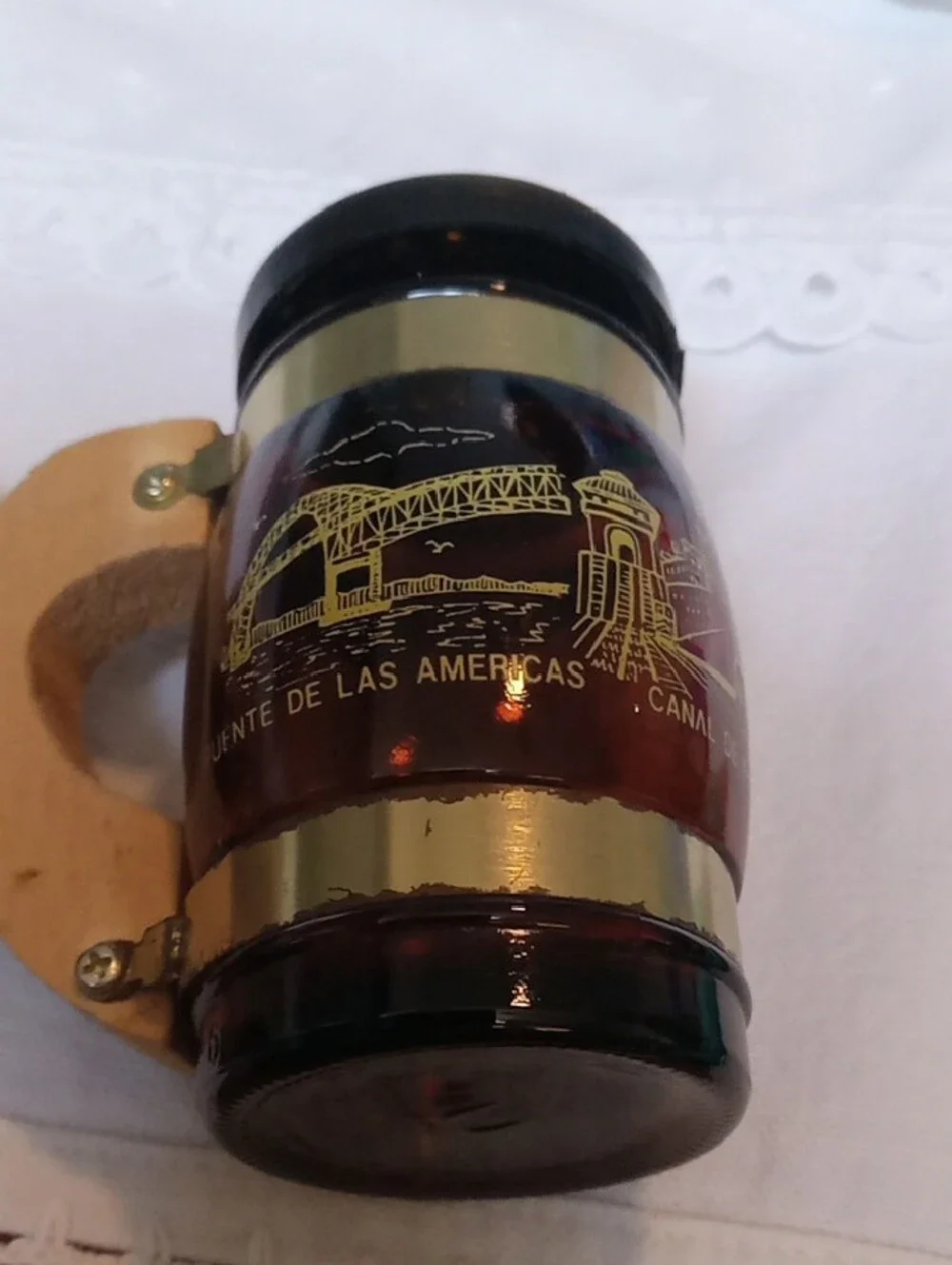 Panama Souvenir Salt and Pepper Shakers Wooden Handles